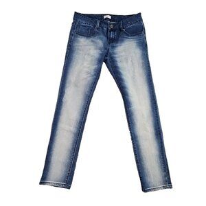 Sapphire Red Jeans Women's 11 Blue Denim Tapered Leg High Contrast Factory Wear